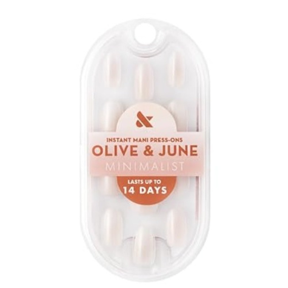 Olive & June Instant Mani Press-On Nails Minimalist Oval Medium White Gradient
